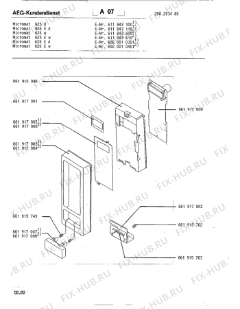 Взрыв-схема микроволновой печи Aeg MICROMAT 625 E W - Схема узла Section1